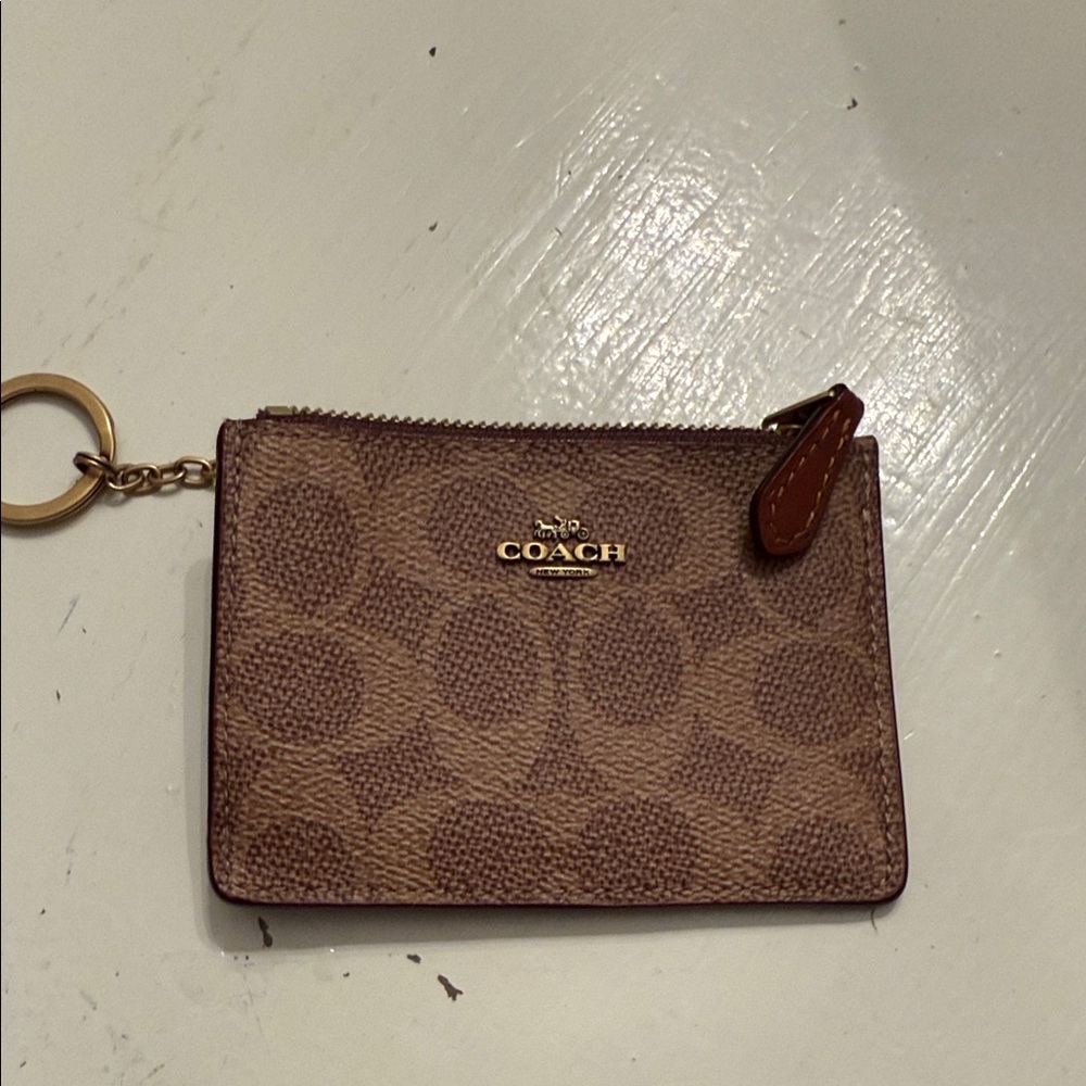 Coach Beige Signature Coin Pouch